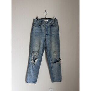 Denim Forum Aritzia The BF High Rise Loose Distressed Jeans Size 27